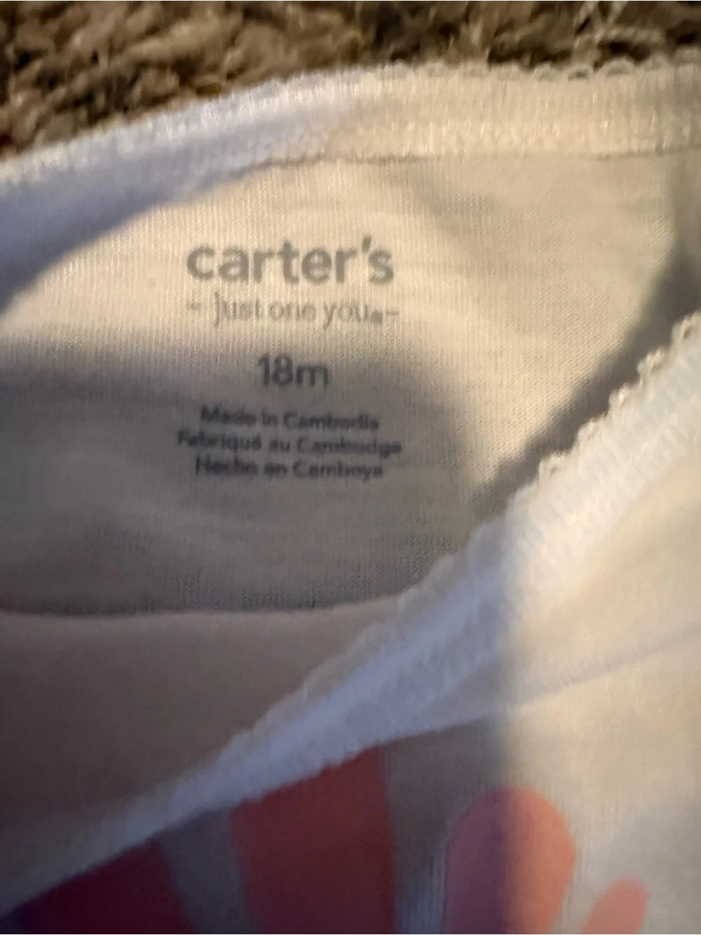 Carter's White Top with Lavender Dolphin Print & Purple Shorts Pajama Set